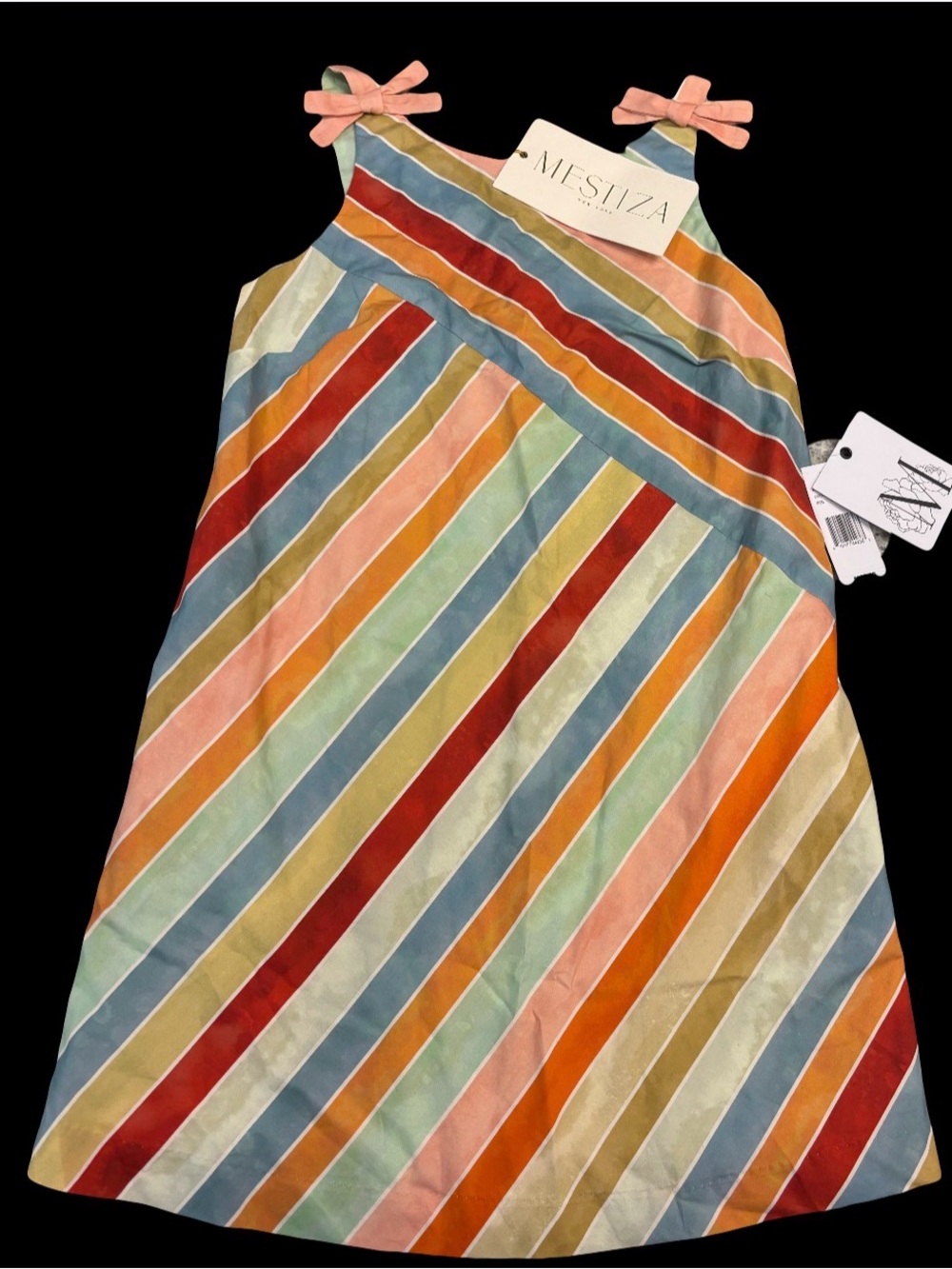 Mestiza New York NWT Size: Small Multicolor Striped Dress with Bows